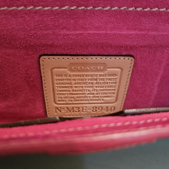 Vintage Coach Soho Genuine American Alligator Bag Clutch Wristlet 8940 (Pink) - Picture 12 of 14